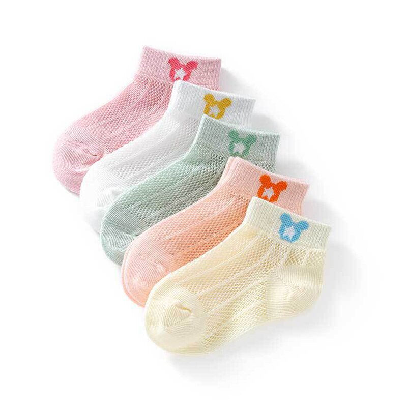 Set 5 đôi vớ mềm mại thoáng khí họa tiết hoạt hình đáng yêu