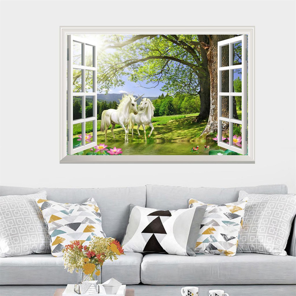 Tranh decal dán tường, giấy dán tường 3D cao cấp Hạnh phúc lứa đôi