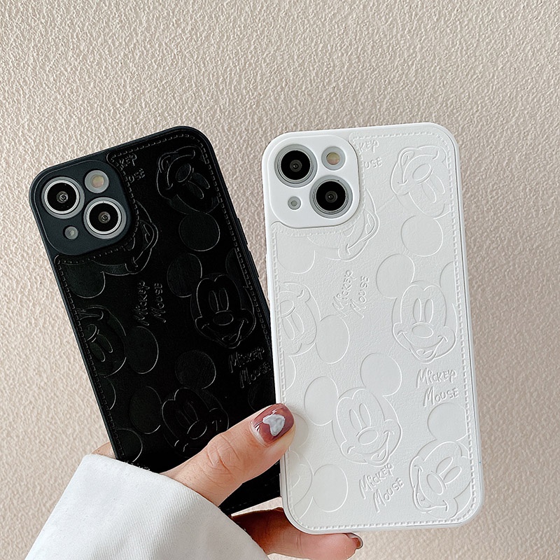 Ốp Điện Thoại Tpu + Da Mềm Hình Chuột Mickey Disney Cho Iphone 12 Promax 7plus 8 12 Mini X Xs Max Xr 11 Pro Max Se 2020