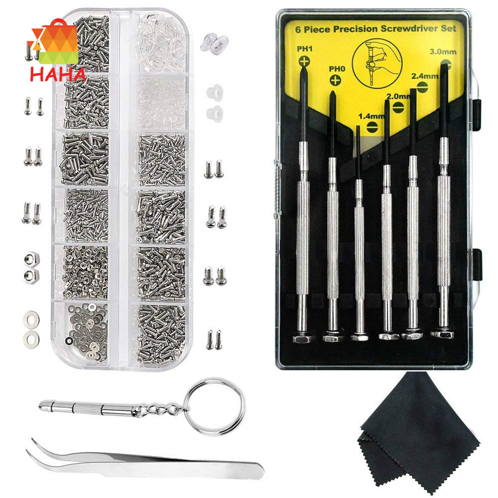 Set 1100 Ốc Vít Nhỏ Và 10 Miếng Đệm Mũi Cho Mắt Kính