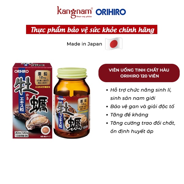 Viên uống tinh chất hàu tươi tăng cường sinh lý Orihiro 120 viên