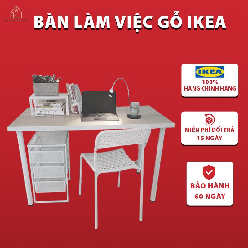 [Mã 1511LIFESALE giảm 10% đơn 99K] Bàn Làm Việc Gỗ IKEA Lắp Ráp Thông Minh Decor Góc Setup Gaming Trang Trí Phòng Ngủ