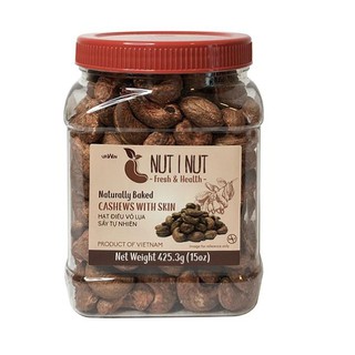 Hạt Điều Vỏ Lụa 💣 NUT I NUT 💣 Hạt Điều Sấy Tự Nhiên Hũ 425.3 Gram Hàng Sấy Tươi Tại Bình Phước Không Phải Rang Muối