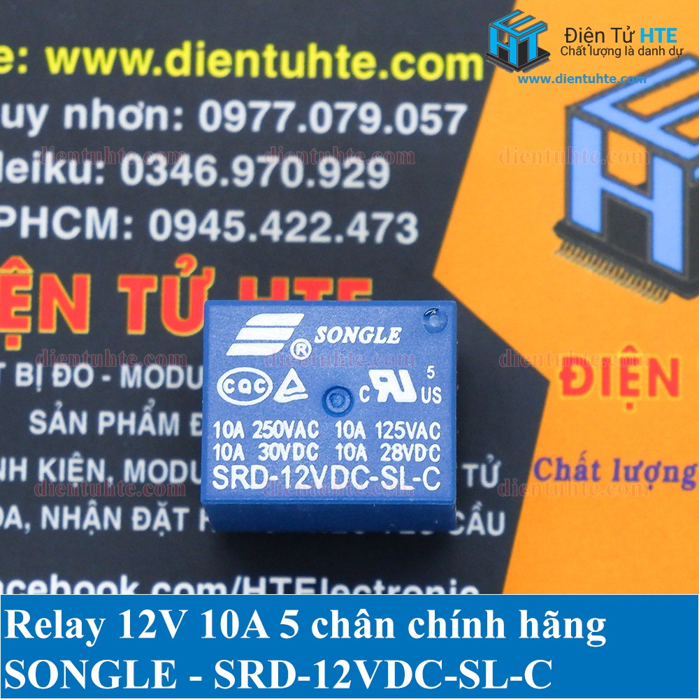 [Combo] 10 Relay 12V 10A 5 chân SRD-12VDC-SL-C chính hãng SONGLE [HTE-PLK-CN2]