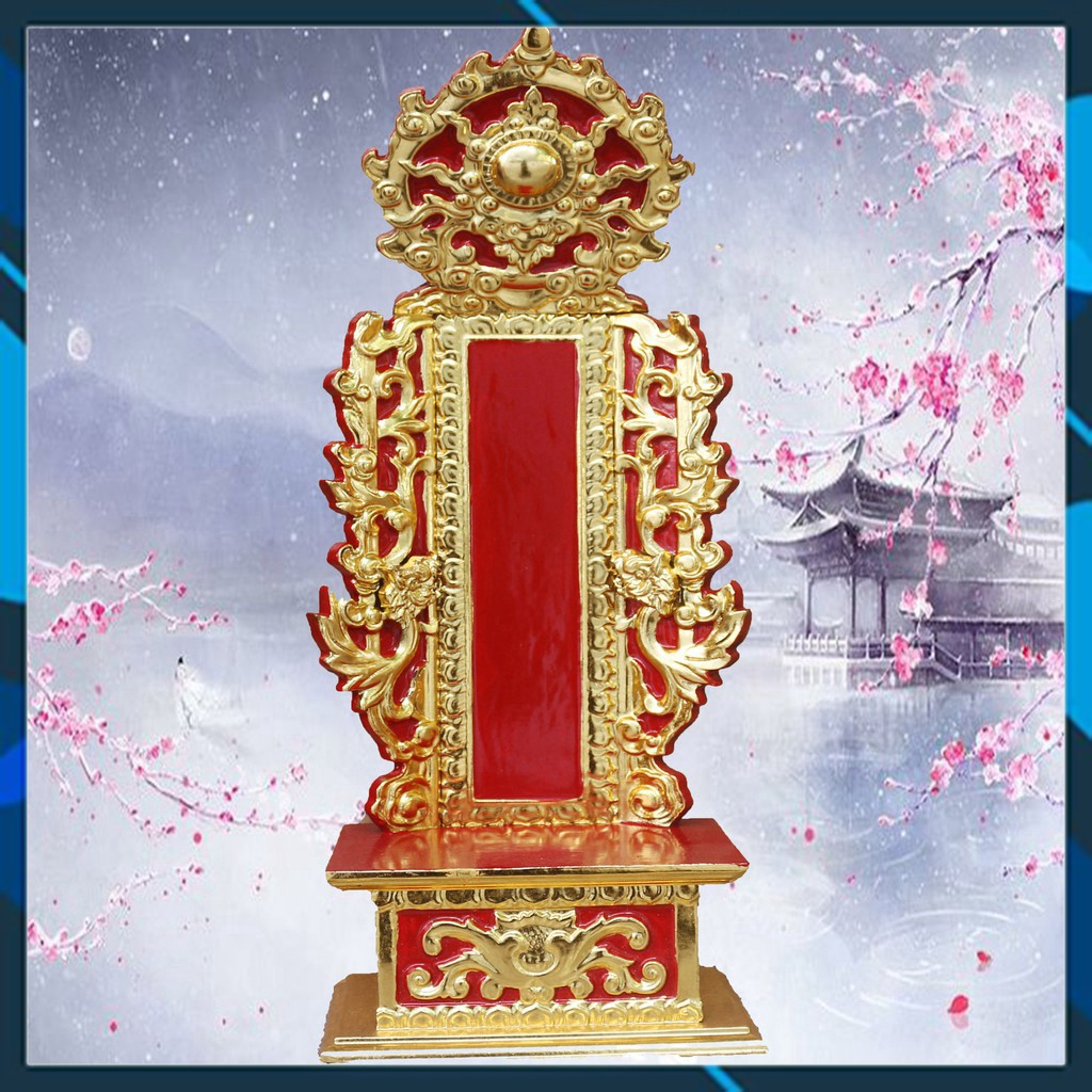 Bài vị mặt nguyệt thờ gia tiên - Linh vị thờ gỗ mít bài vị 2 kich thước cao 51cm và 61cm