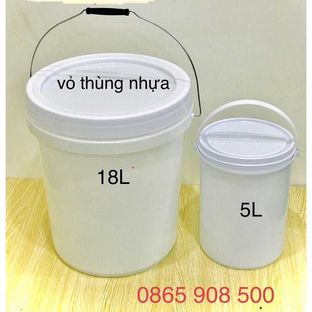 (VZ) mới 100% Vỏ thùng nhựa đựng sơn đựng mực, hoá chất, đựng nước cao cấp 5L-18L chống cậy mở. xô nhựa