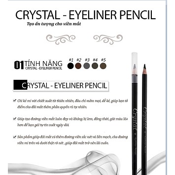 Chì Kẻ Mí Mắt Không Lem Không trôi Beauskin Crystal Eyeliner Pencil 3.0g - Hàn Quốc Chính Hãng