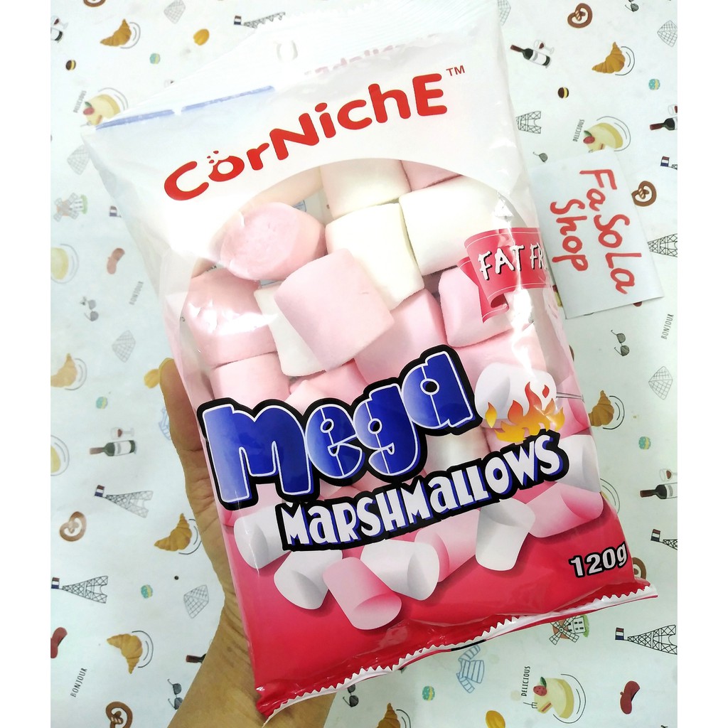 Kẹo Bấc/Xốp/Bông MARSHMALLOWS CORNICHE Philippines 70g Nougat Trang Trí Bánh Kẹo Dẻo Bông Gòn Teddy Mega Gấu Xoắn Đủ Vị