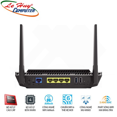 Router Wifi Asus RT-AX56U AX1800 WiFi 6 Băng Tần Kép