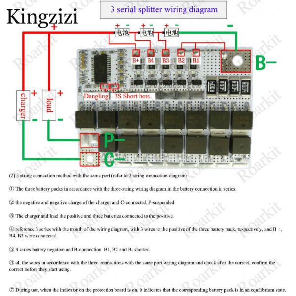 Mô Đun Cân Bằng Bảo Vệ Pin Li-ion 3S/4S/5S BMS 12v 16.8v 21v 3.7V 100a