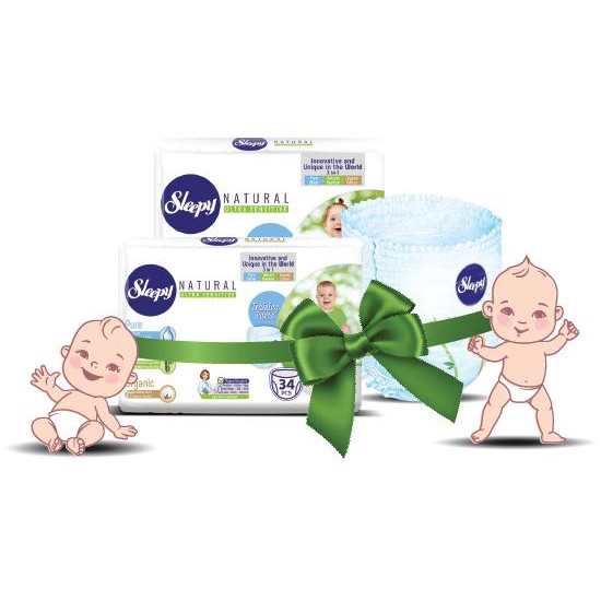 Bỉm Tã Dán/Quần Sleepy Organic Đủ Size (S42.M34.L30.XL24.XXL20)