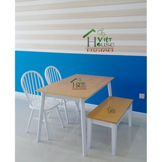 Bộ Bàn ăn Lotus ghế bench cao cấp