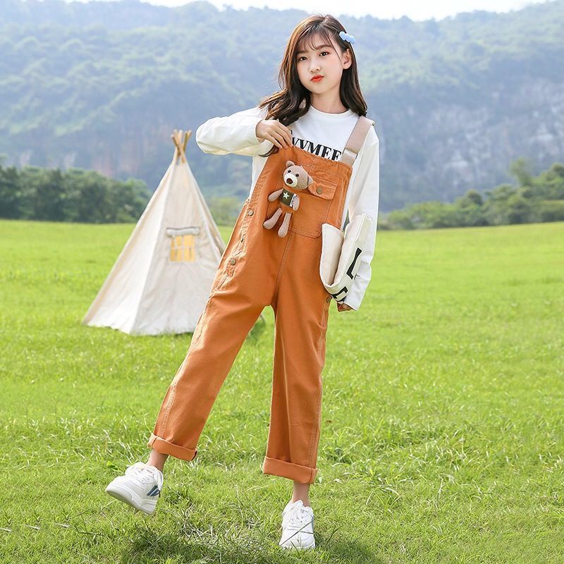 Bộ Trang Phục Hai Mảnh Gồm Áo Và Quần Yếm Phong Cách Phương Tây Kiểu Mới Dành Cho Bé Gái 2022