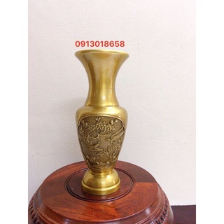 Lọ hoa đồng lục bình đồng thau nguyên chất lộc bình đồng bình bông đồng nguyên chất nhiều size màu vàng đậm .