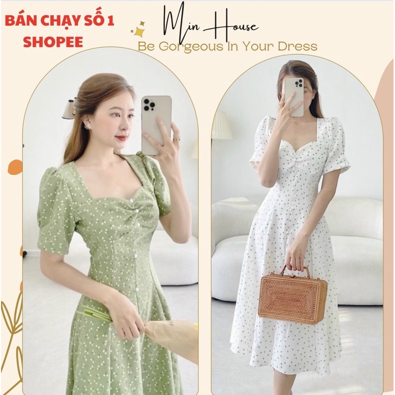 Váy maxi hoa nhí đi du lịch dạo phố siêu xinh-Hàng cao cấp loại 1-đầm hoa nhí dự tiệc đẹp-Min house clothing