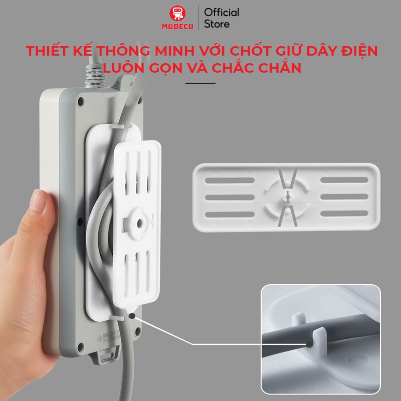 Miếng Dán Tường Treo Ổ Điện, Router Wifi, Xoay 360 Độ Tiện Lợi - Keo Siêu Dính - Nhựa ABS Cao Cấp - Modeco