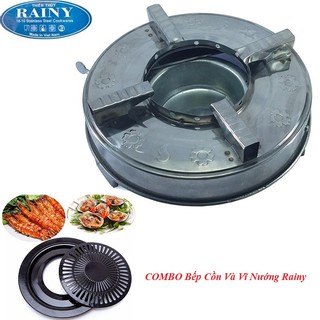 COMBO Bếp Cồn Và Vĩ Nướng Cao Cấp Rainy-Hàng Chính Hãng - RNCB01