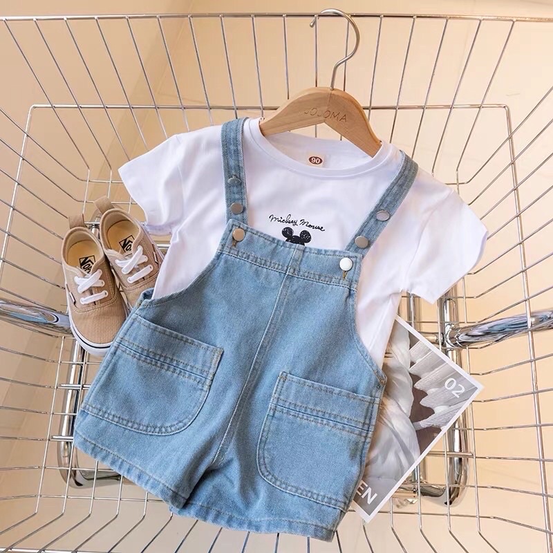 Yếm Jeans Lửng Cho Bé Trai Và Bé Gái Phong Cách_ Hàng Loại 1 Cao Cấp Y6