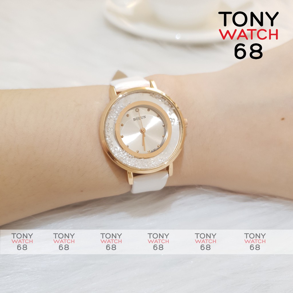 [Mã 44FASHIONSALE1 giảm 10K đơn 50K]Đồng hồ nữ đeo tay Bolun đẹp chính hãng dây da chống nước 3ATM Tony Watch 68