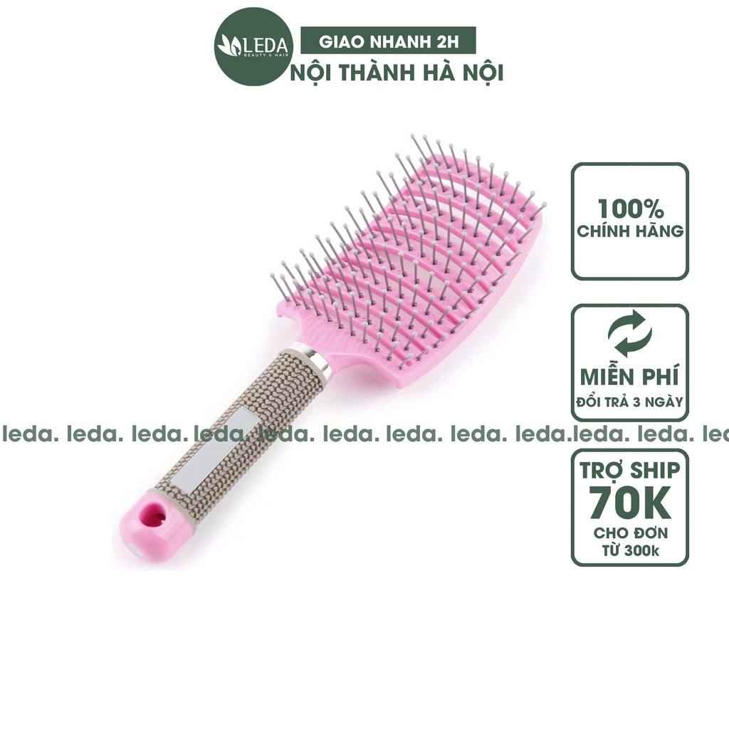 Lược gỡ rối bán nguyệt QH lactus saeson lược tạo kiểu sấy tóc phồng cỡ lớn chuyên dụng cho salon, LEDA