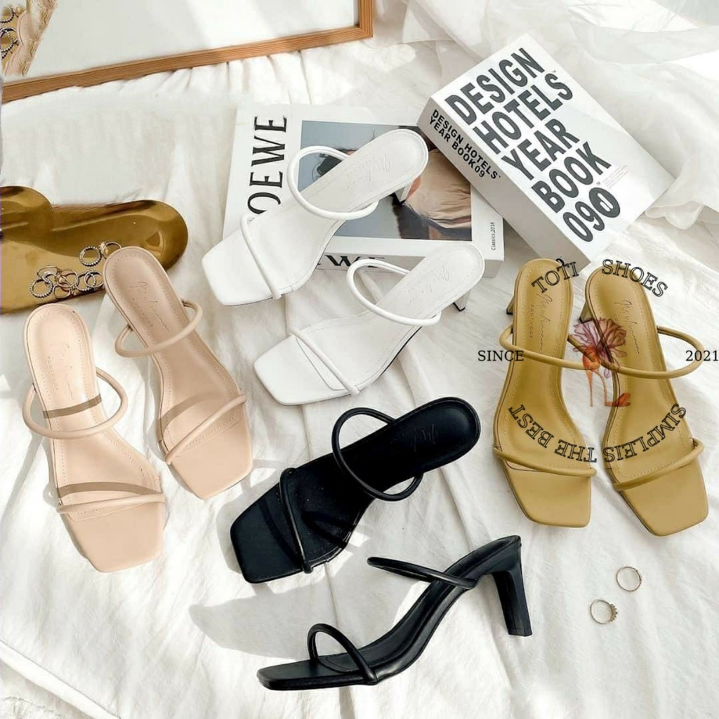 GUỐC NỮ TOTIIE SHOES - DÉP CAO GÓT QUAI NGANG NHÁM -D1909070