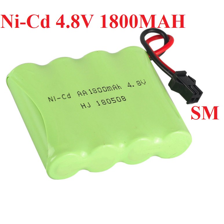 Pin xe điều khiển 4.8v Ni-Cd 1800mah cổng SM dùng cho xe điều khiển