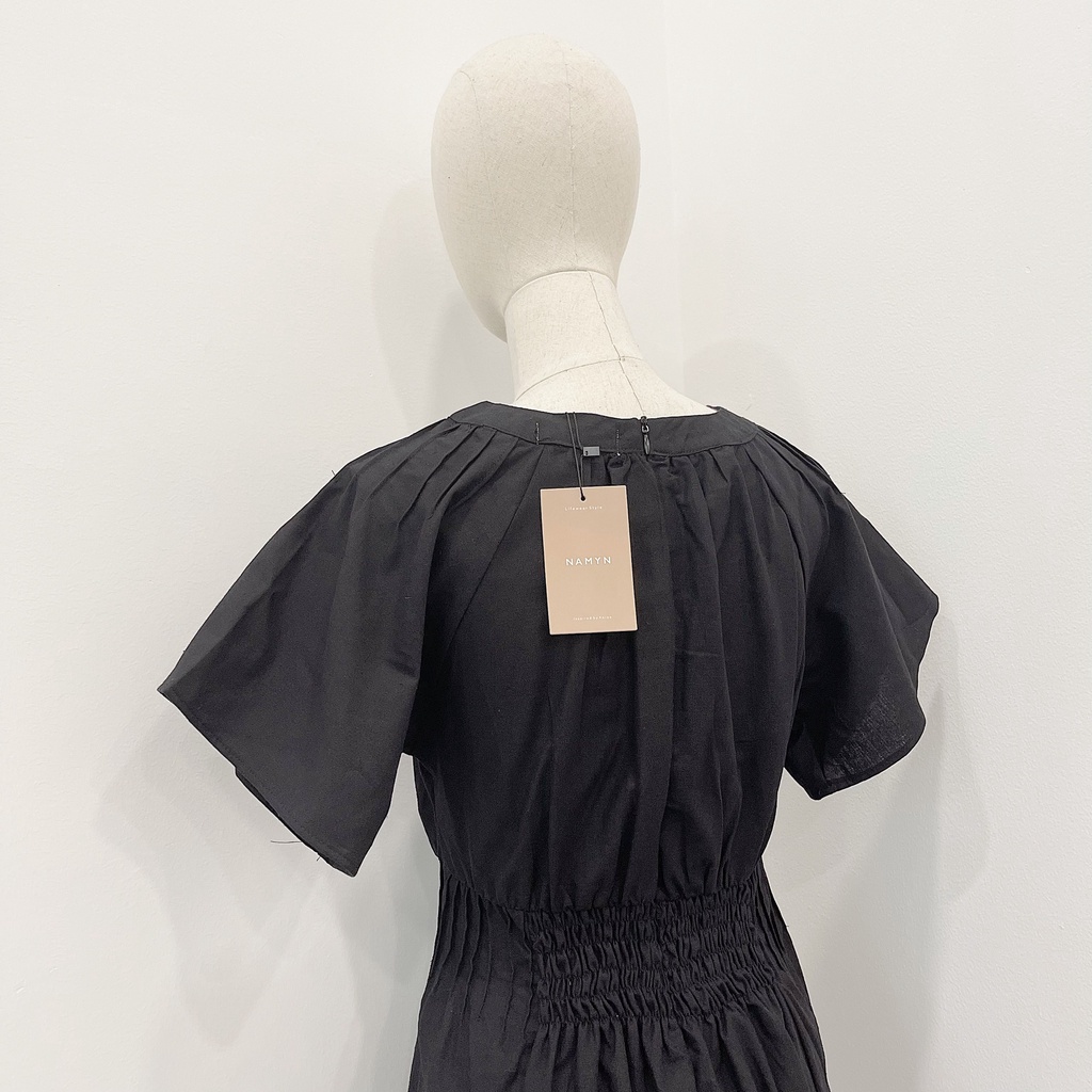 MSD004 Đầm Namyn Chiết Eo Váy Cổ Xếp Ly Váy Xinh Xắn Phong Cách Hàn Quốc Nữ Tính Tay Đơn Giản Sang Trọng | BigBuy360 - bigbuy360.vn