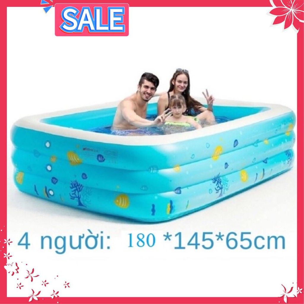 [SIÊU SALE] BỂ BƠI PHAO BƠI CHỮ NHẬT 3 TẦNG SIZE TO 1,8M CHO 4 NGƯỜI (CAM KẾT HÀNG CHÍNH HÃNG)