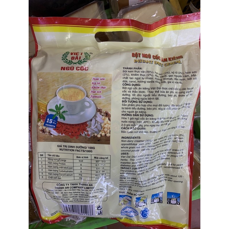 Bột ngũ cốc ăn kiêng Việt Đài túi 600g