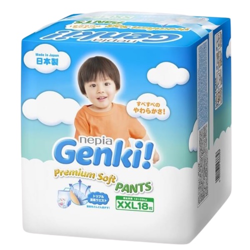 Bỉm Quần Genki Premium Soft Size XXl 18 Miếng Giúp Bé Yêu Thoải Mái Hoạt Động Cả Ngày Mà Không Lo Khó Chịu