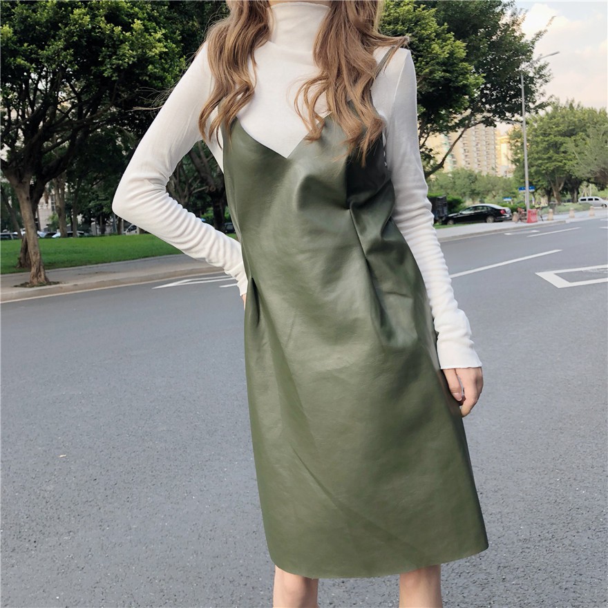 IELGY Áo Thun Tay Dài Cổ Cao Màu Sắc Đơn Giản