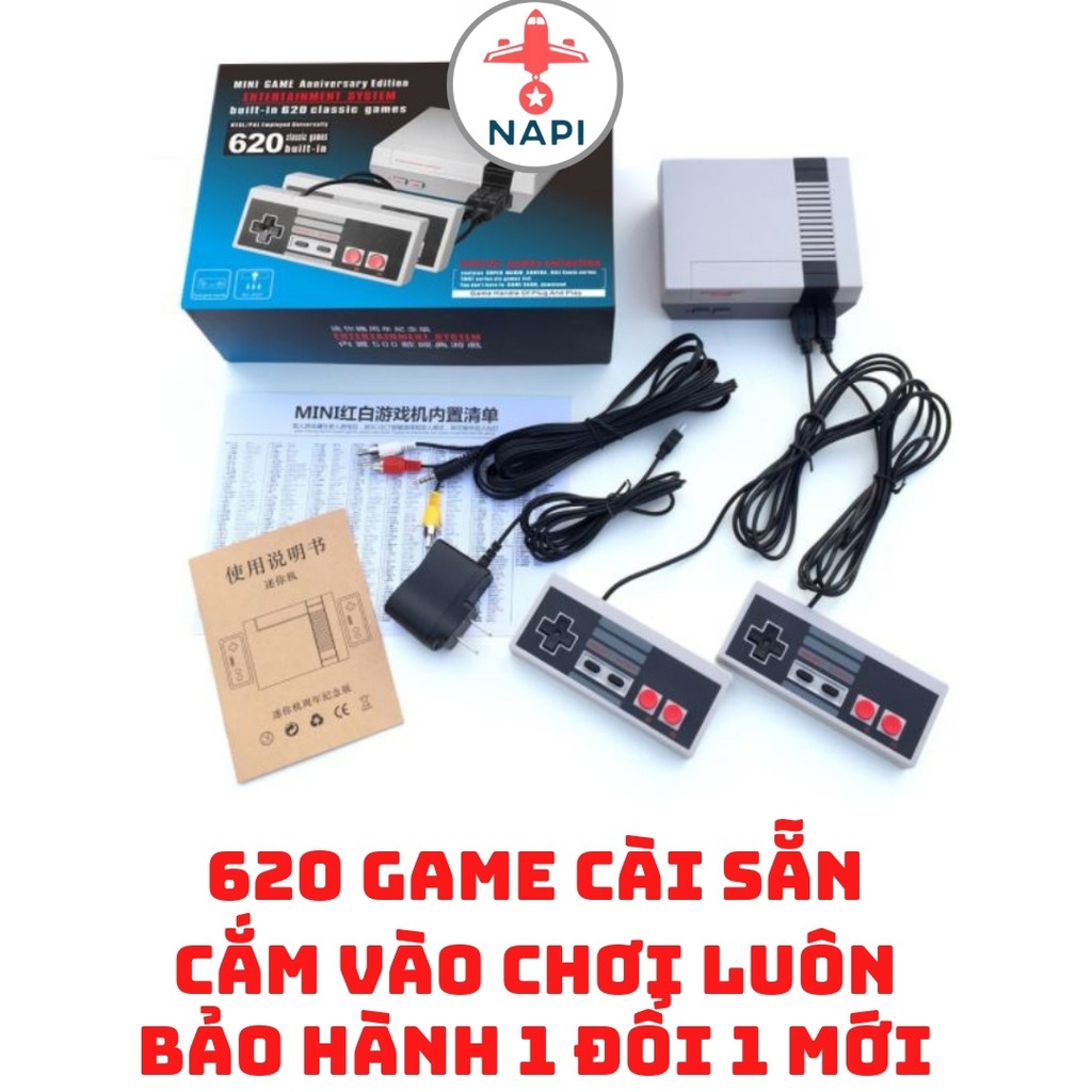 Máy chơi game điện tử 4 nút cổ điển NES Classic 620 trò chơi 2 người chơi