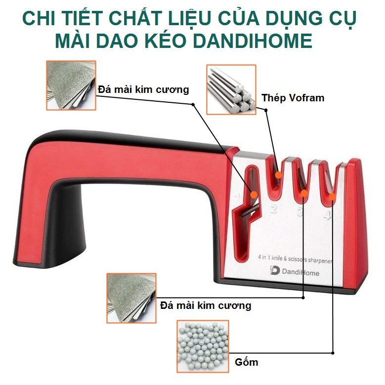 Dụng cụ mài dao kéo đa năng 4 trong 1 DandiHome