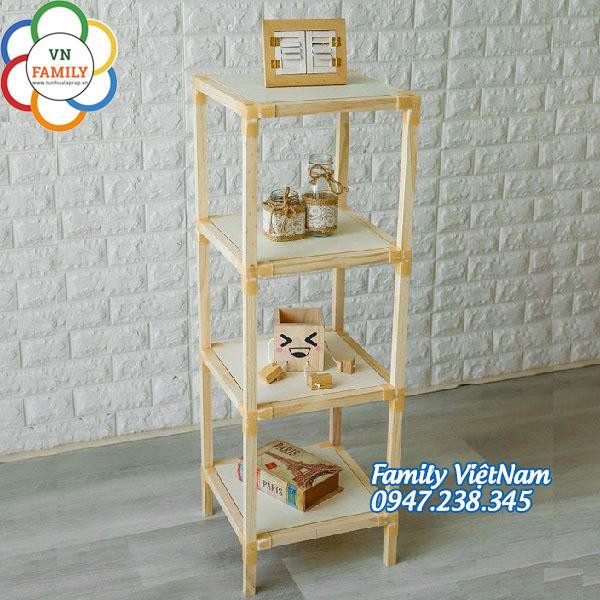 Kệ gỗ 4 tầng vuông Family size 40*40cm