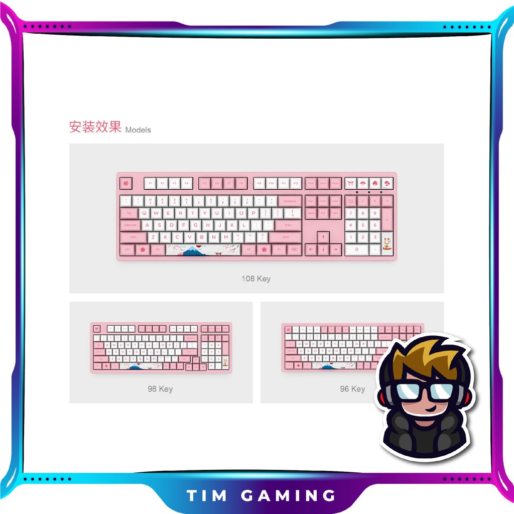 [Mã 254ELSALE giảm 7% đơn 300K] Bộ Keycap AKKO World Tour - Tokyo PBT Sublimation DSA