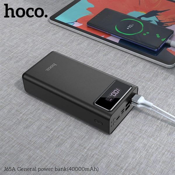 Pin sạc dự phòng Hoco J65A General 40000mAh 3 Inputs, 4 Outputs, đèn pin, màn hình LCD - Nhất Tín Computer