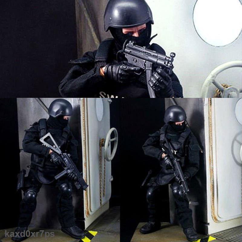 Bảo Hành 1 năm Mô Hình Người Lính 12 SWAT Màu Đen Tỉ Lệ 1/6