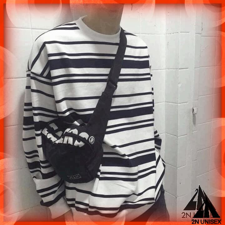 Áo thun tay dài form rộng - phông dài tay nam nữ oversize sọc dệt form dài - 2N Unisex