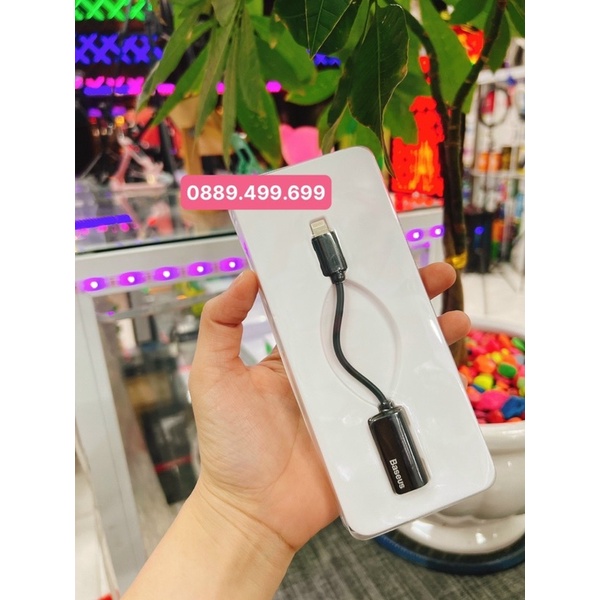 Jack Chuyển Đổi Tai Nghe Chính Hãng Baseus L37 - Cáp Chuyền Đổi Có Mic Chia 2 Cổng Vừa Sạc Vừa Nghe - BH 12 Tháng