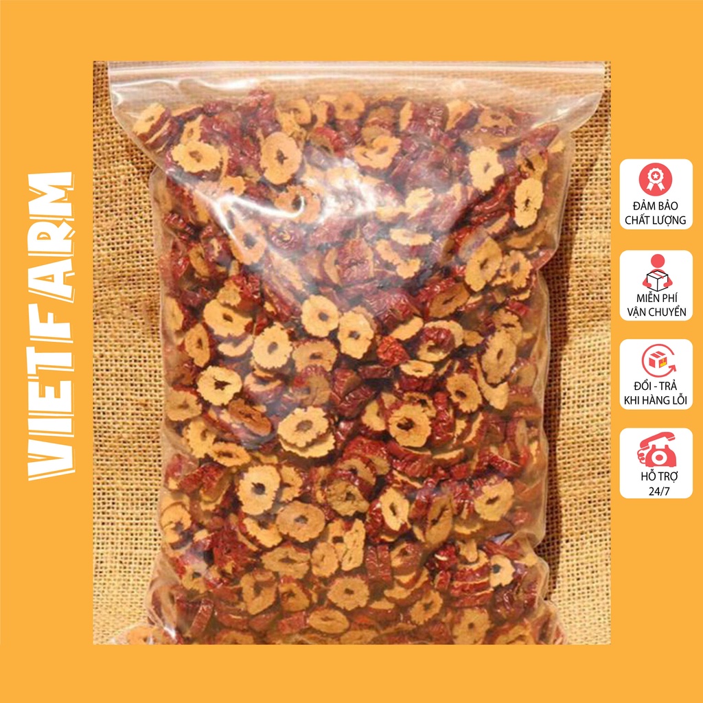 Táo đỏ thái lát sấy khô túi 500g