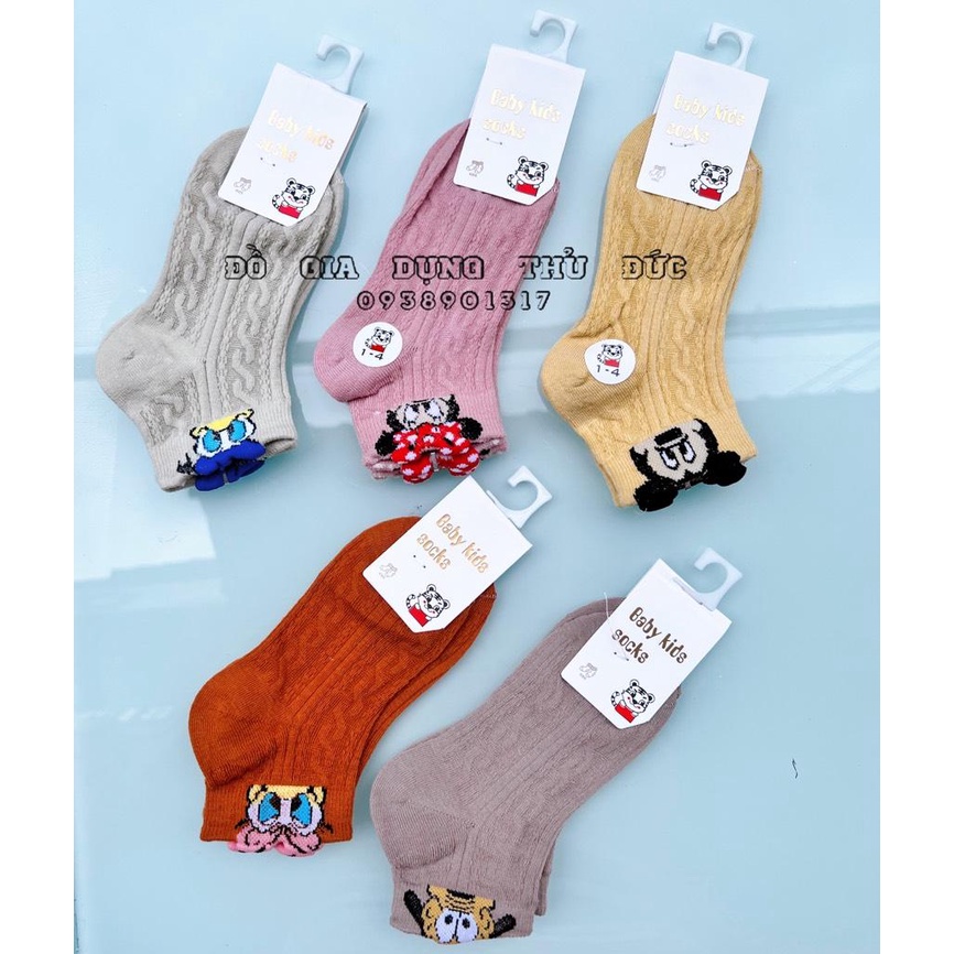 Set 10 đôi vớ nhiều màu dày dặn hình Mickey cho bé gái có size từ 1-12 tuổi