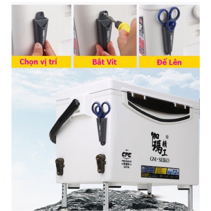 Kéo cắt thẻo + Gỡ lưỡi câu cá có thể gắn Thùng câu đài
