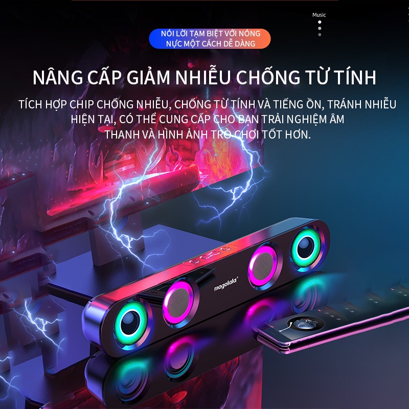 Loa Thanh Máy Tính Bluetooth Để Bàn 2023Led Rgb Loa Vi Tính Laptop Nghe Nhạc Bass Lớn Âm Thanh Hay NB-LYXGYX