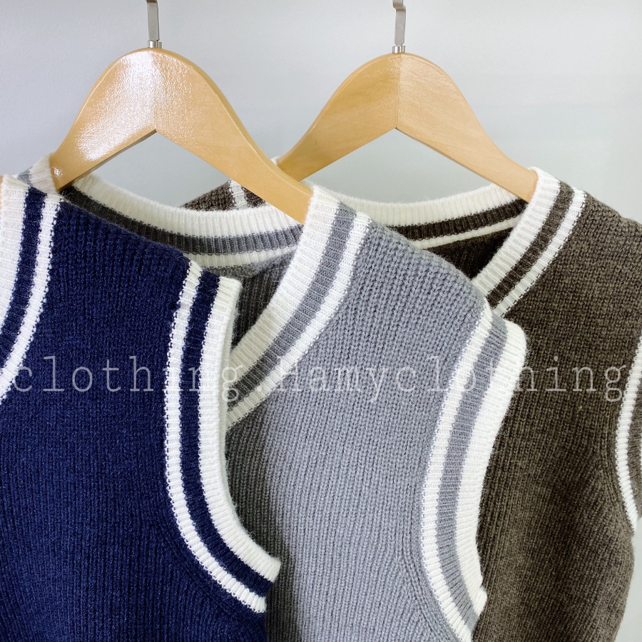 Áo Gile nữ len HaMy A-50 viền trơn vải len dáng Hàn trẻ trung xanh đen nâu đỏ ghi