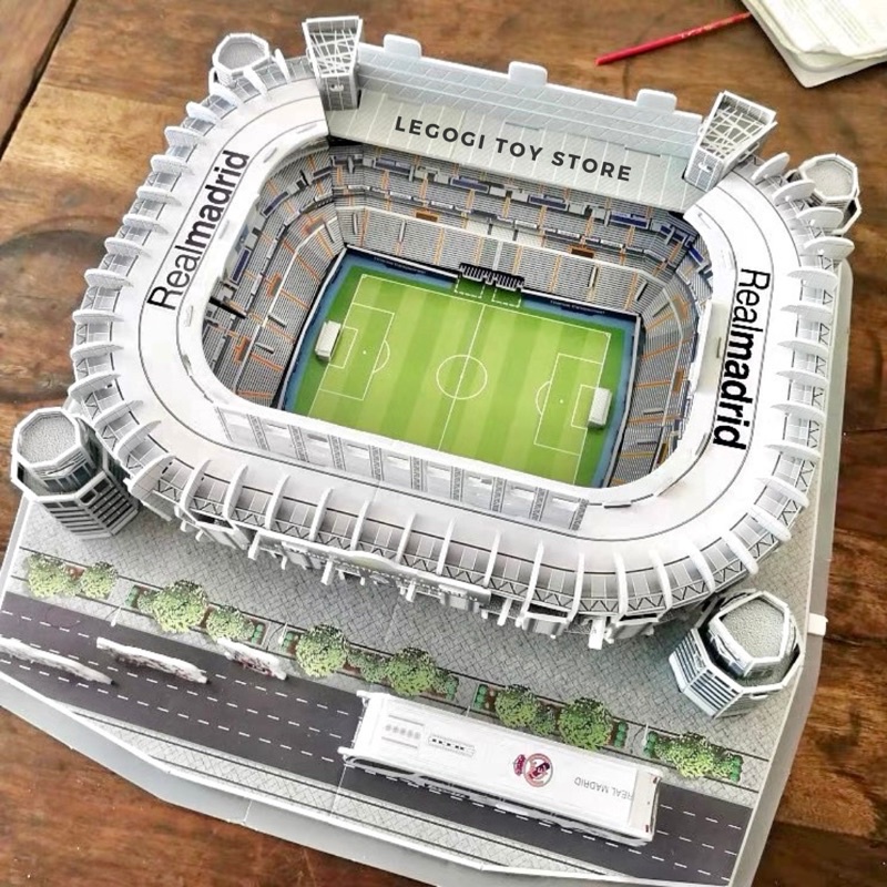 Đồ chơi lắp ráp Legogi giấy 3D mô hình THÀNH PHỐ và SÂN VẬN ĐỘNG BÓNG ĐÁ NỔI TIẾNG