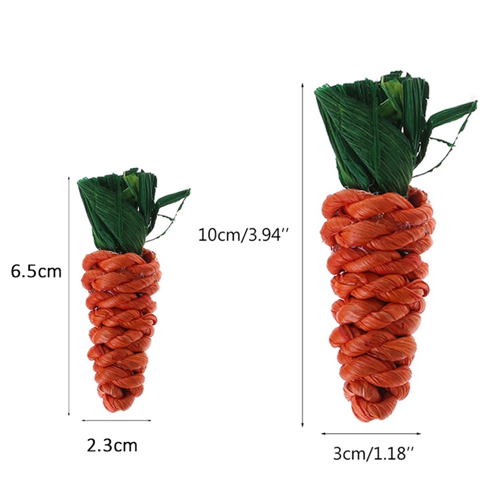 WILLIS Straw Bite Toys Playing Tooth Cleaning Chew Toys 3pcs/set Bird Toy Guinea Pig Rat Parrot Carrot Shaped Pet Supplies