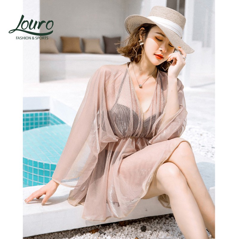 Bộ combo bikini đi biển 2 mảnh và áo choàng tắm Louro,mẫu quần áo tắm nữ trẻ, dễ kết hợp thích hợp nhiều tình huống-FW04 | BigBuy360 - bigbuy360.vn