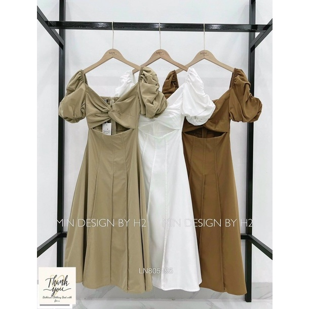 {Có Ảnh Thật } 𝘽𝙄𝙂 𝙎𝙄𝙕𝙀 Đầm Xoắn Ngực Khoét Eo Dáng Dài 𝟲𝟬-𝟵𝟬𝗸𝗴