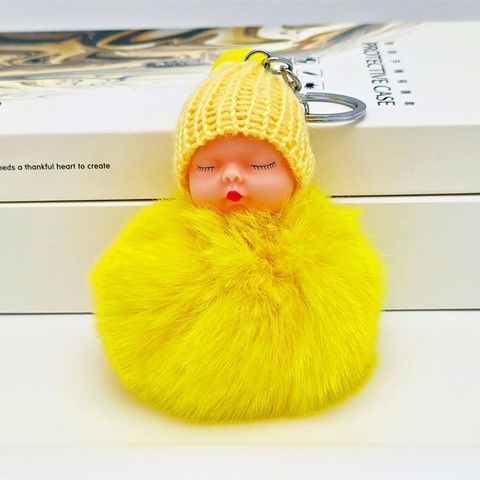 Móc Khóa Búp Bê Ngủ Lông Xù Dễ Thương Dành Cho Nữ