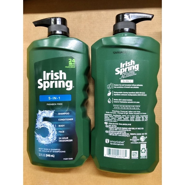 Sữa tắm cho nam Irish Spring Original Moisturizing Face + Body Wash 946ml